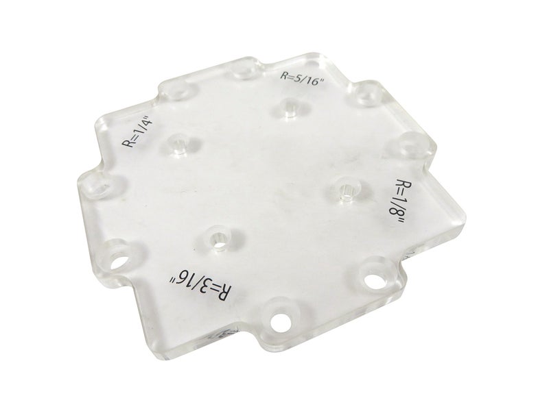 Taytools 300010 Outside Corner Radius Radii Router Template Guides, 12 Sizes from 1/8 to 1 Inch by 1/16ths, 5/16 Inches Thick CNC Machined Clear Acrylic, 4-3/4 Inches Square - Image 4